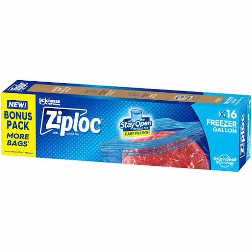 Ziploc Stay Open Freezer Bag Gallon - 16ct