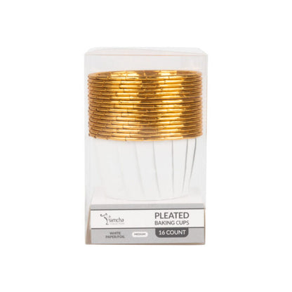 Medium Pleated Baking Cup White Paper/Foil (16 Count)