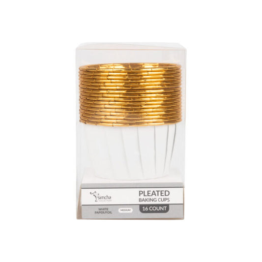 Medium Pleated Baking Cup White Paper/Foil (16 Count)