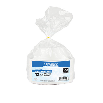 Servings Collection Microwave Safe White 12oz Bowls (100 Count)