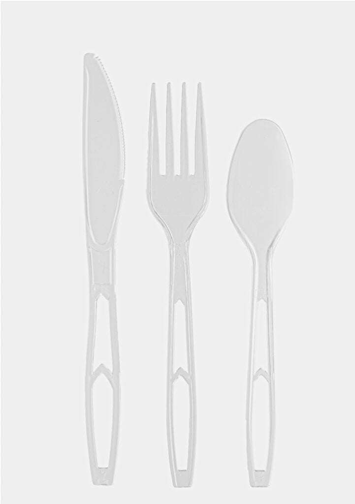 Cutlery Sectional Tray Clear 64 Forks, 64 Teaspoons, & 64 Knives (192 Count)