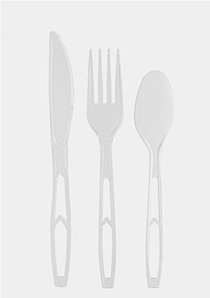Cutlery Sectional Tray Clear 64 Forks, 64 Teaspoons, & 64 Knives (192 Count)