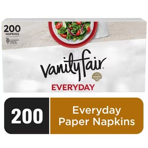 Vanity Fair Everyday Napkins, 200 Count Paper Napkins