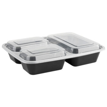 Bento 32oz 3 Compartment Lunch Boxes (4 Count)