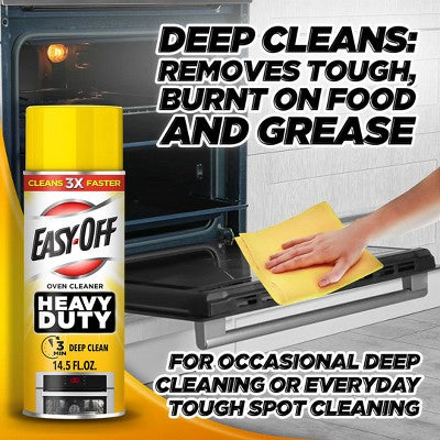 Easy Off Heavy Duty Oven Cleaner, Destroys Tough Burnt on Food and Grease, Fresh Scent, 14.5 oz Can