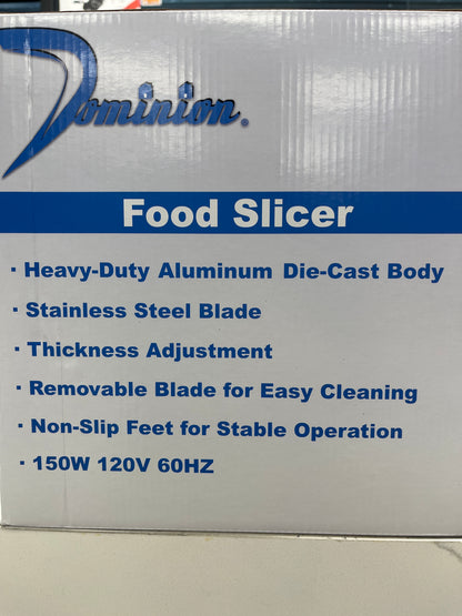 Electric food, slicer, stainless steel blade