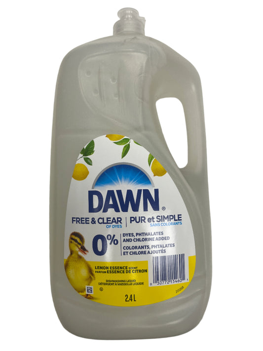 Dawn free and clear dish soap, 2.4 L