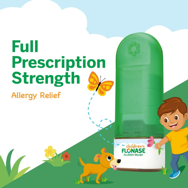 Flonase Children's 24 Hour Non-Drowsy Decongestant Severe Allergy Relief Medicine Nasal Spray, 72 Sprays