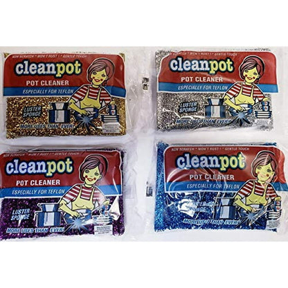 Clean pot purple gold, silver red sponges