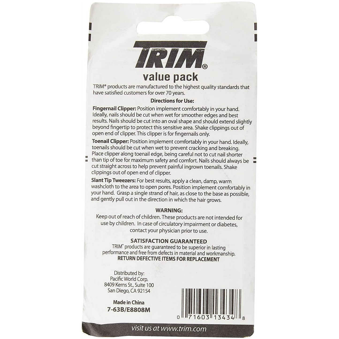 Trim Value Pack Fingernail & Toenail Clippers and Tweezers 3 Count