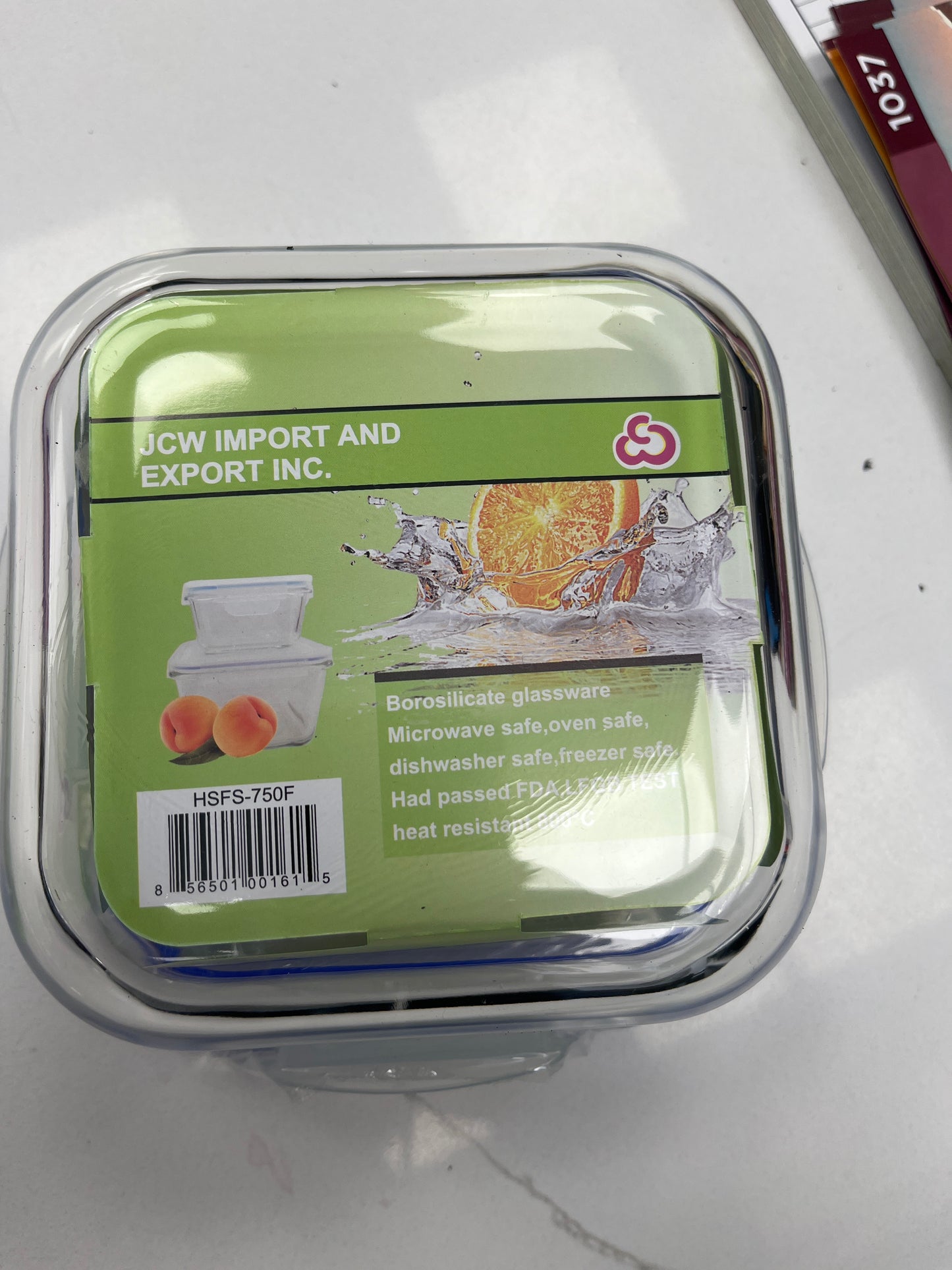 Square food container glass
