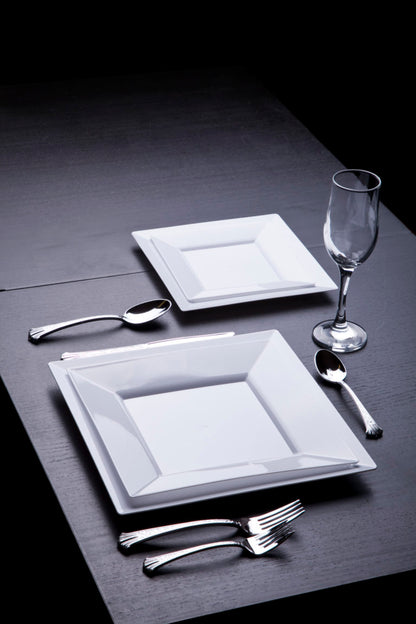 Splendid Collection White Square 9.5" Lunch Plates (10 Count)