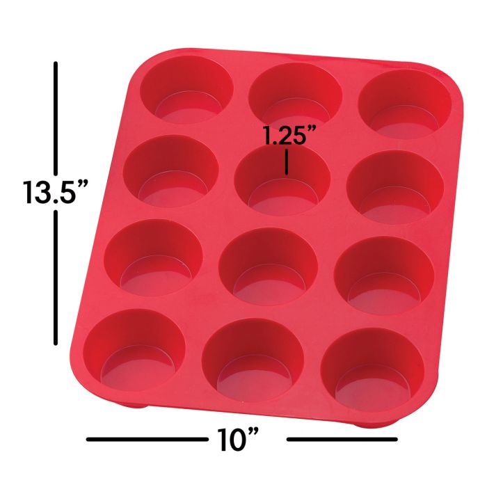 Mrs. Anderson's Baking Silicone Muffin Pan, 12 Cup