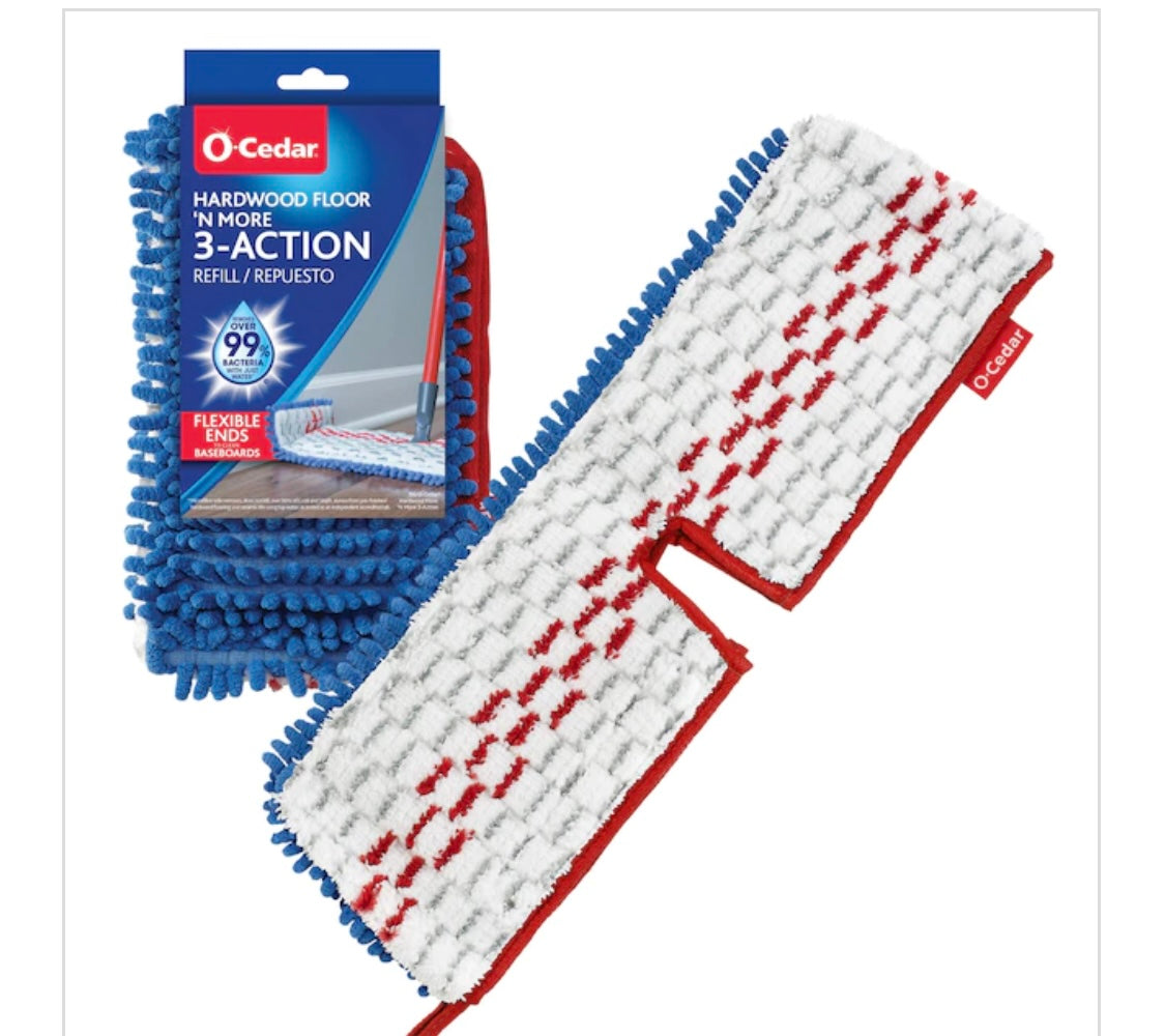 O-cedar MOP- HARDWOOD FLOOR N’ MORE- 3 ACTION MOP – REFILL