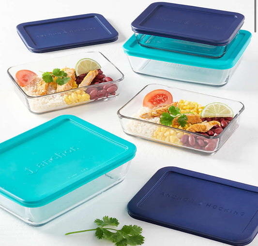ANCHOR HOCKING meal prep glass storage