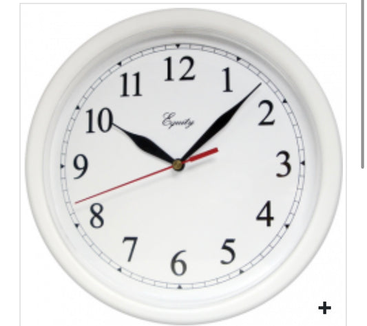WALL CLOCK- 10″ ROUND-WHITE