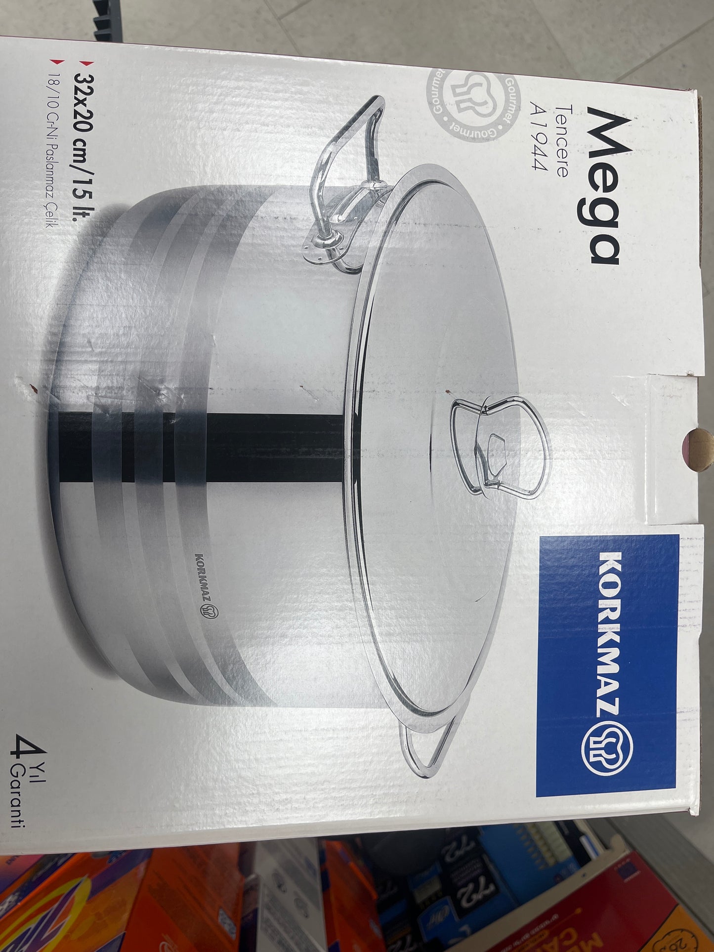 Korkmaz stainless steel mega 32 x 20 pot