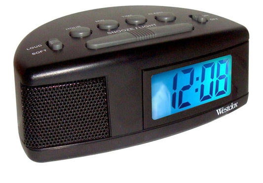 Westclox Extra Loud Alarm Clock for Heavy Sleepers, Easy-to-Read LCD Display with Adjustable Alarm and Snooze (Black)