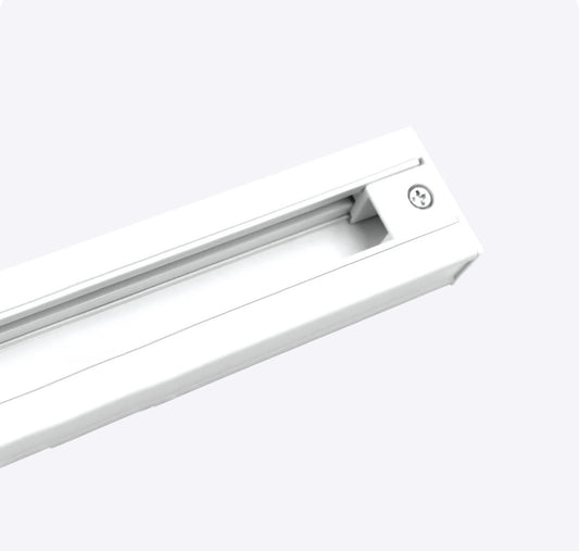 Luxrite LR43801 2' SURFACE MOUNT H-TYPE SINGLE CIRCUIT 3-WIRE TRACK - WHITE FINISH