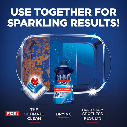 Finish Jet-Dry Rinse Aid, Dishwasher Rinse & Drying Agent - 8.45 fl oz: Plastic Bottle, Aluminum-Free, Unscented Liquid