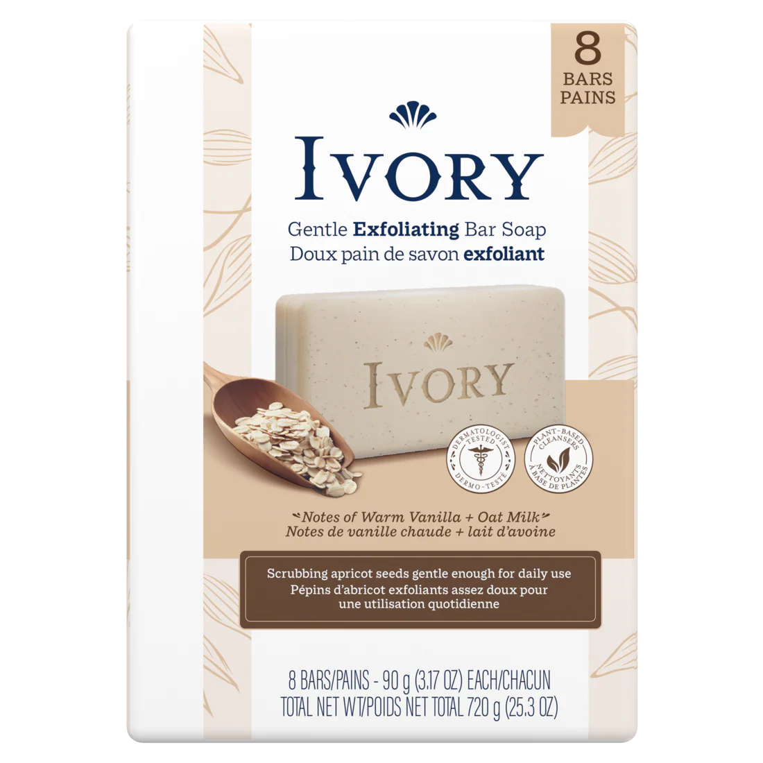 Ivory Gentle Exfoliating Bar Soap (8x3.17)oz