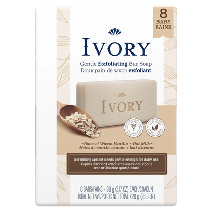 Ivory Gentle Exfoliating Bar Soap (8x3.17)oz