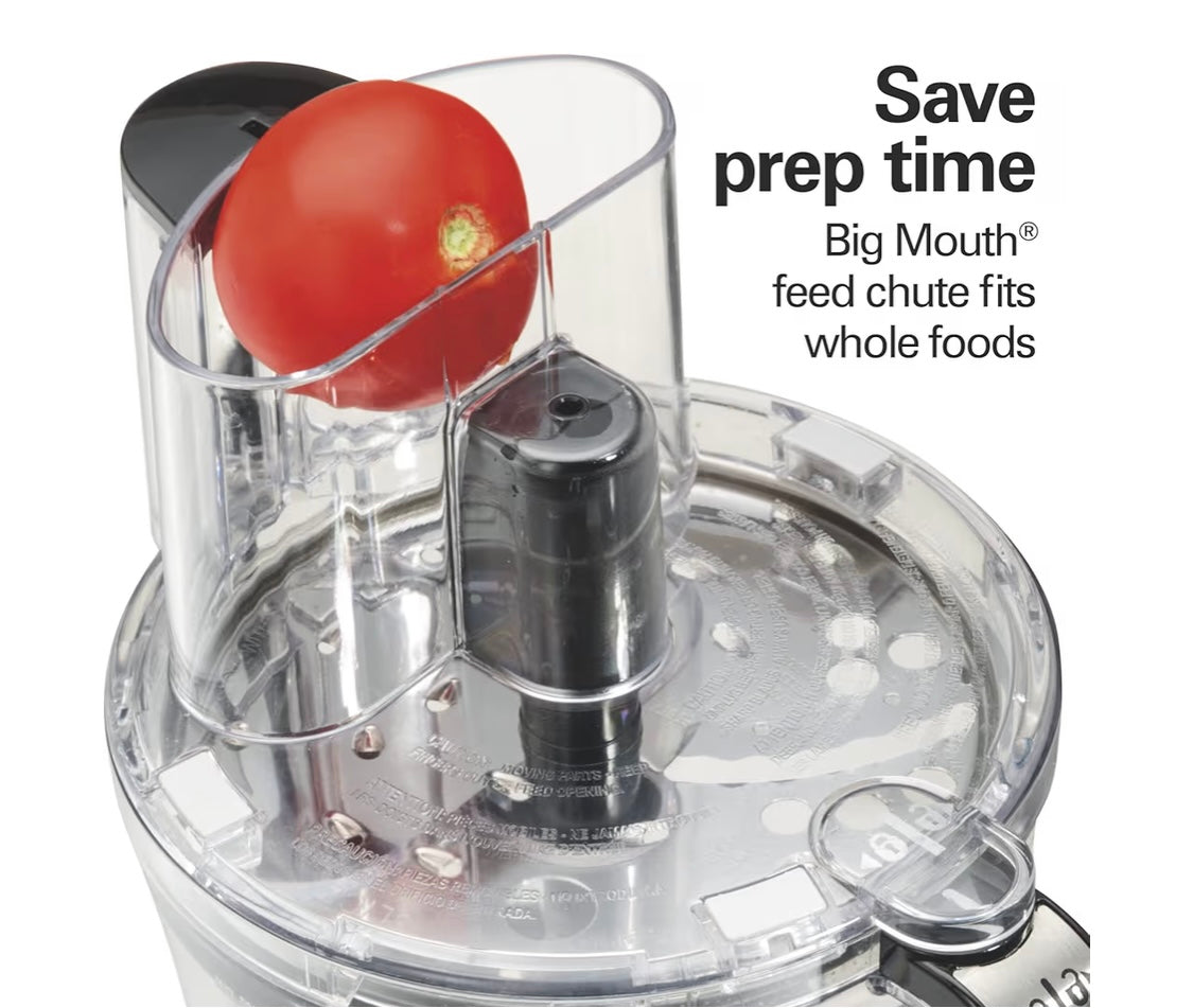 Hamilton Beach Big Mouth Duo Plus 12 Cup Food Processor & Vegetable Chopper with Additional Mini 4 Cup Bowl, Black (70580)