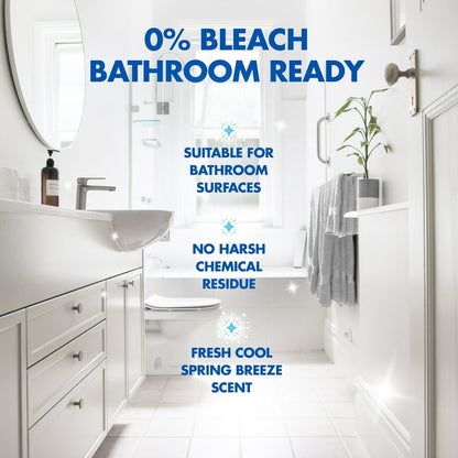 Lysol Bathroom Cleaner OXI Action Spray, Cleaning, Sanitizing, & Disinfecting Spray with Hydrogen Peroxide, Bleach Free, Cool Spring Breeze Scent, 32 fl oz