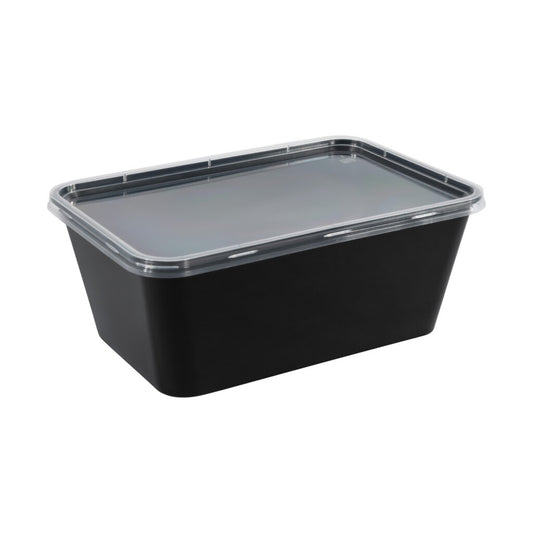 Rectangle Containers 34oz Black (8 Count)