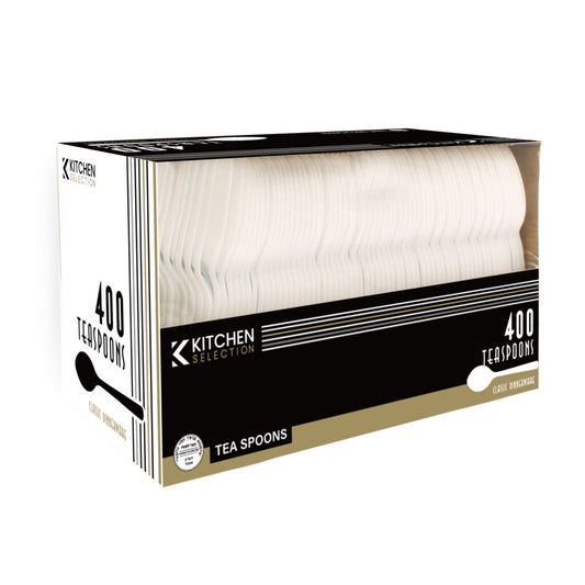 Basic Cutlery Collection, White Teaspoons Medium Weight (400 Count)