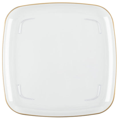 Organic Square Tray 14″ Clear/ Gold Rim (2 Count)