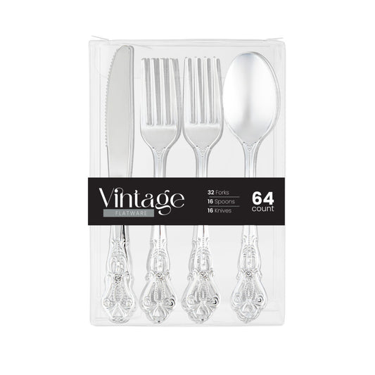 Vintage Flatware Silver Combo (64 Count)