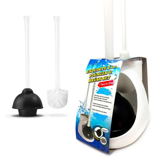 Toilet Brush and Plunger Caddy Set
