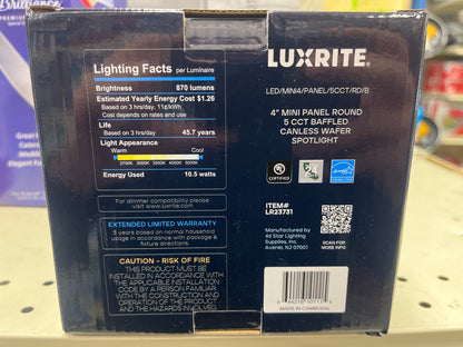 Luxrite 4 inch mini panel baffled trim 23731