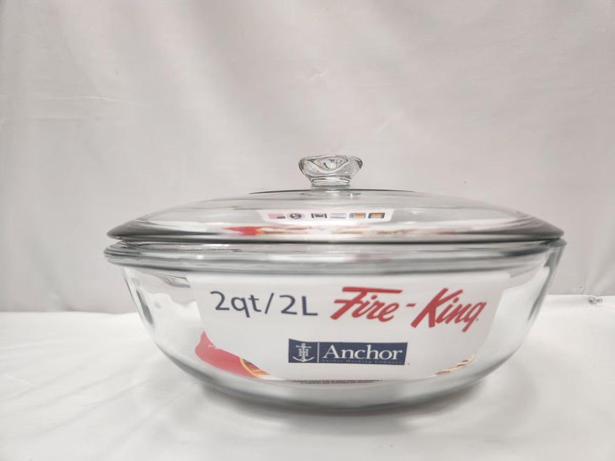 2 quart 2 L anchor glass casserole with cover