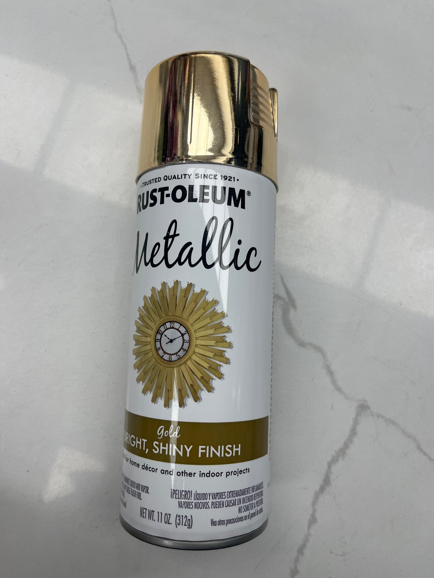 Spray paint finish metallic gold