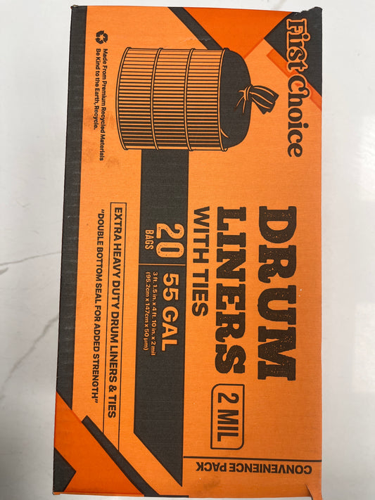 ￼ Drum liner 55 gallon bags 20 pack ￼