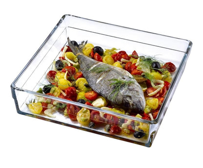 Pasabahce Premium Borcam 59314 Baking Dish Glass Serving Dish Open Bowl Square