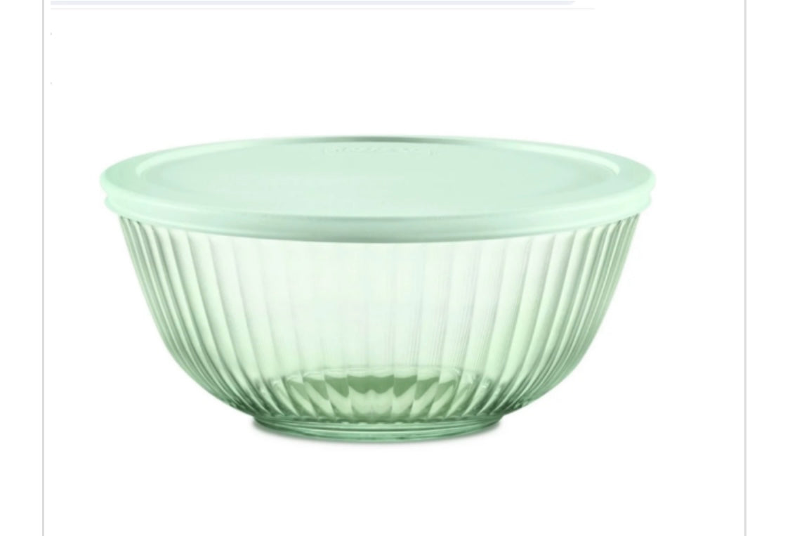 PYREX-TINTED MIXING BOWL w/COV 2.3 qt. MINT