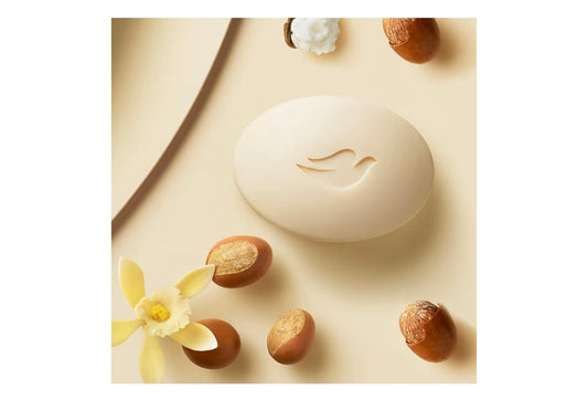 Dove Beauty Bar Soap Shea Butter 4 Count for Nourished, Radiant Skin, Enriches Skin