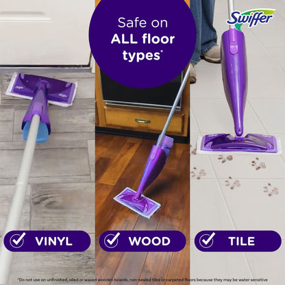 Swiffer WetJet Floor Mop Starter Kit (1 Spray Mop, 5 Mopping Pads, 1 Floor Cleaner Liquid Solution)