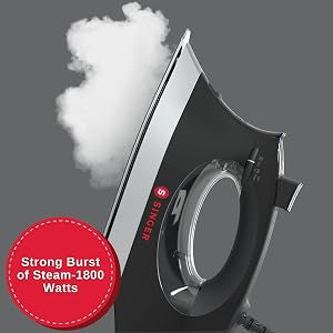 SINGER(R) SteamCraft Plus 2.0 Steam Iron (1800W), Auto Shutoff - Black