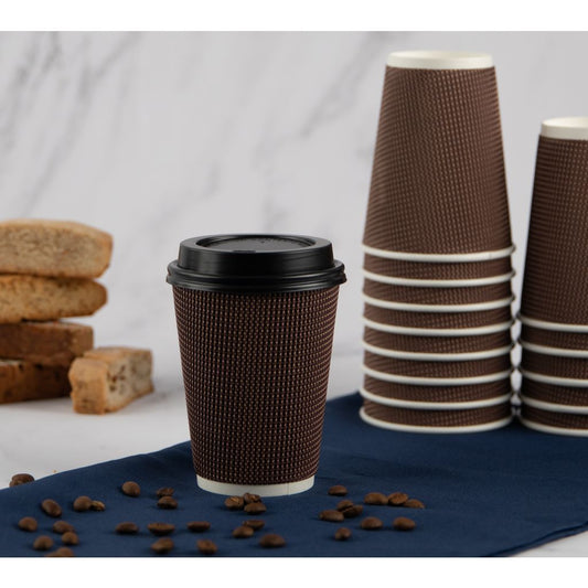 12oz Ripple Cups Brown (14 Count)