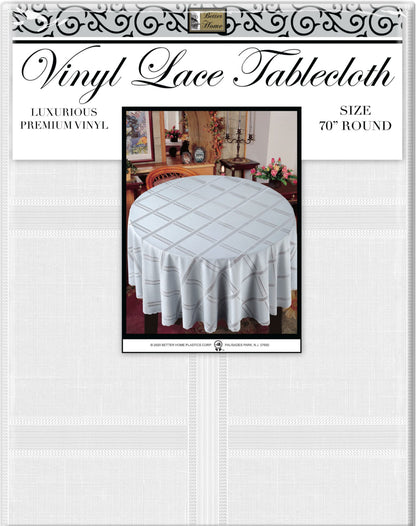 Better home vinyl lace tablecloth 70”inch round ￼