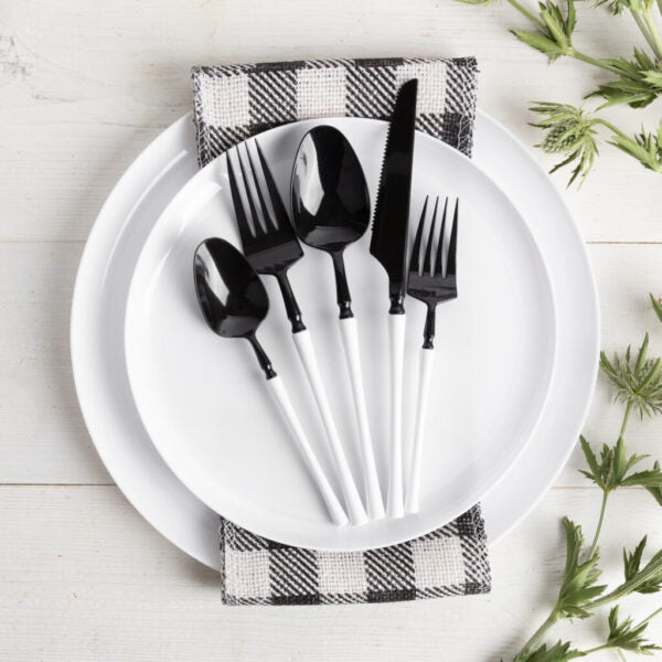 Infinity Flatware Black/White Combo (40 Count)