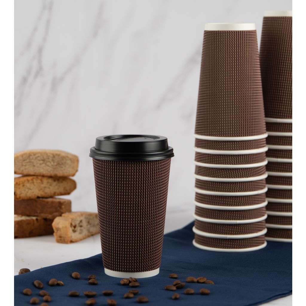 10oz Ripple Cups Brown (20 Count)