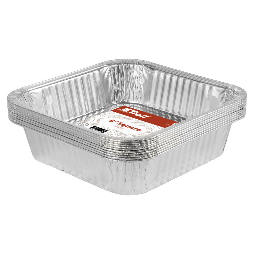 Square 8″ Aluminum Pans (5 Count)