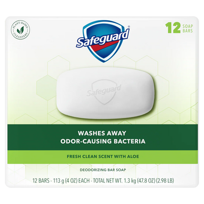 Safeguard Bar Soap Fresh Clean Scent with Aloe - (12x4.0)oz