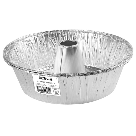 Round 10″ Deep w/ Tube Aluminum Pans (2 Count)