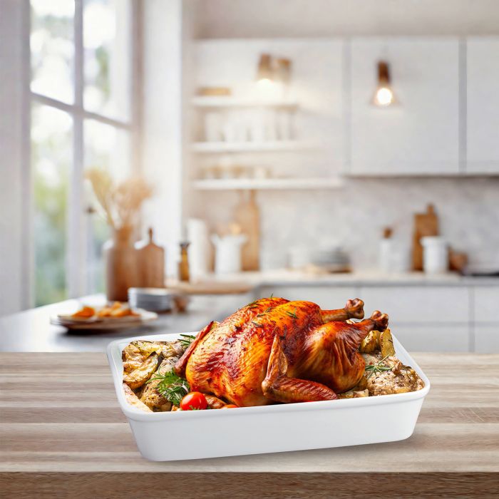 HIC Kitchen Lasagna Pan, White 12x9